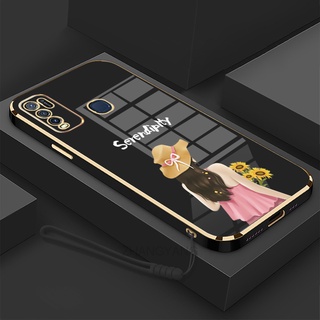 ốp lưng vivo y30 y30i y50 Ốp Điện Thoại TPU Silicon Viền Mạ Màu Hình Cô Gái Xinh Đẹp Cho vivo y30 y30i y50