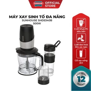 Máy xay sinh tố đa năng Sunhouse SHD5340B - Dung tích 1.2L - Công suất mạnh 500W - Bình xay uống 2in1 tiện lợi
