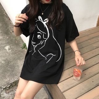 Áo phông nam nữ form rộng Cô gái Micyshopq, áo thun unisex tay lỡ oversize trắng và đen