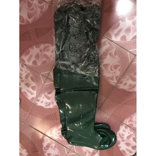 Ủng cấy 2 lớp đế MỀM Hoa San, ủng lội nước, ủng lao động, đi mưa buộc đến đùi