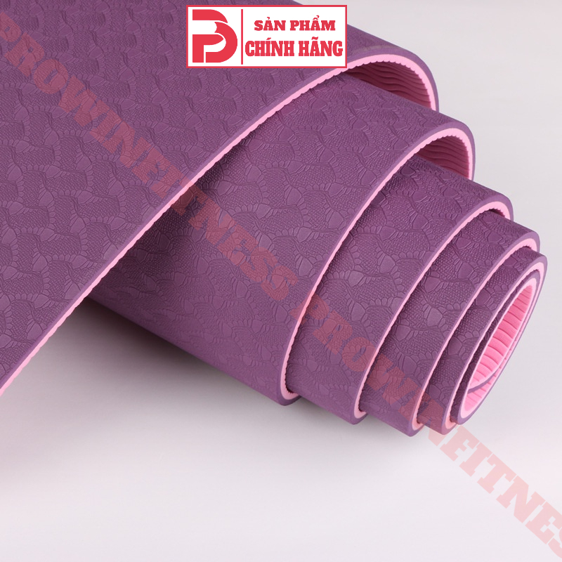 Ảnh Thảm 0.8cm định tuyến cao cấp tập Yoga, gym, thể dục thể thao, chất liệu cao su non Prowin fitness 3