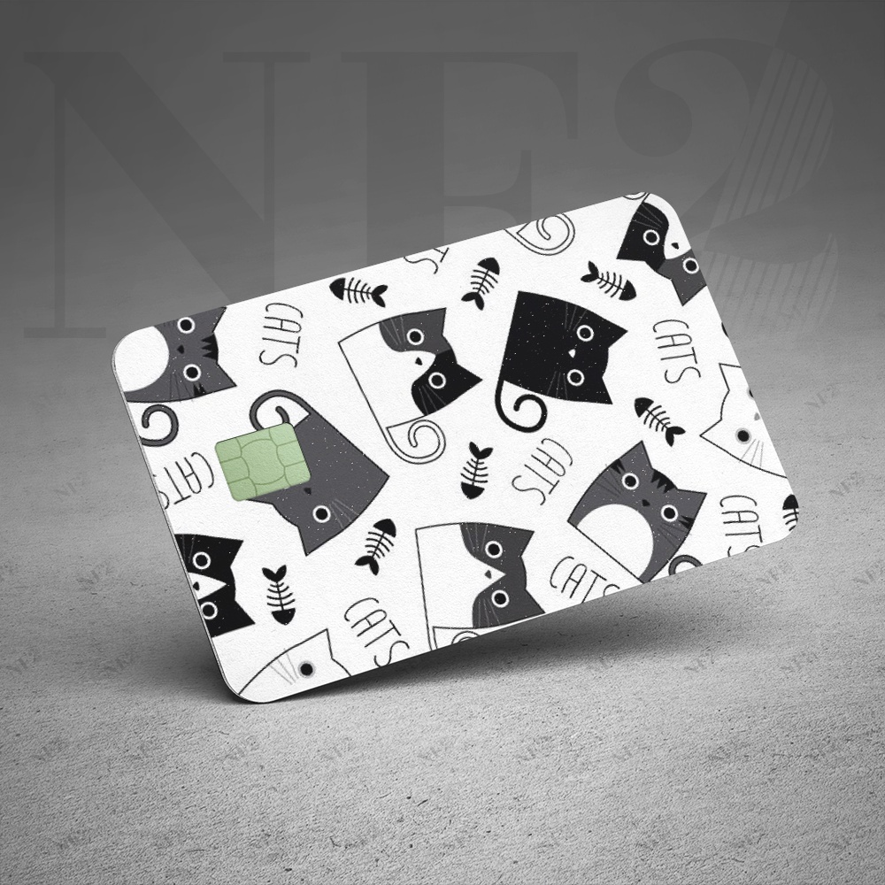 Miếng Dán Trang Trí CUTE CAT 2 - Decal Sticker Thẻ ATM (Thẻ Chung Cư, Thẻ Xe, Debit, Credit) NF2