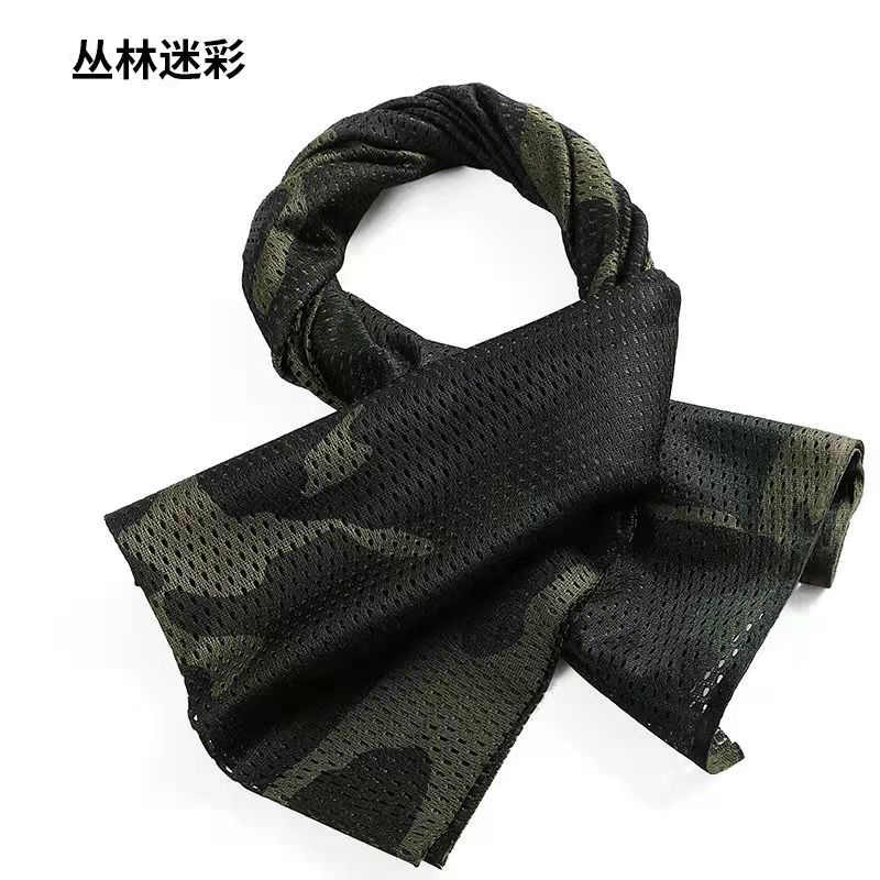 Khăn trùm đầu ngoài trời hình vuông, thoáng khí, họa tiết ngụy trang, phong cách chiến thuật