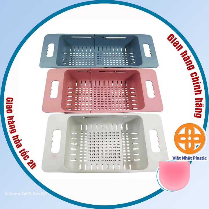 Khay, rổ gác bồn rửa chén bát Việt Nhật (5613) thông minh gấp gọn, điều chỉnh kích thước gài tiện lợi -Buôn rẻ 00662