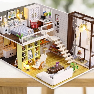Nhà mô hình tự lắp ráp DIY - Nhà hiện đại tối giản K028