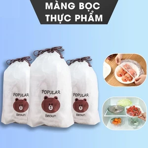 Combo 100 Màng Bọc Thực Phẩm Co Giãn Hình Gấu Polupar Brown – An Toàn, Tiện Lợi, Bảo Quản Tươi Ngon