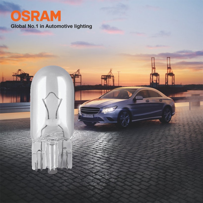 Combo 2 Bóng Đèn Chân Ghim Nhỏ 1 Tim Halogen OSRAM Original Dùng Cho Xe Ô Tô Xe Hơi Chân T10 W5W 12V 5W 2825-02B - 50LM