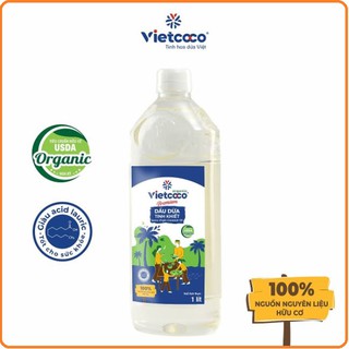 Dầu Dừa Vietcoco 1000ml - Dầu dừa nguyên chất ép lạnh hữu cơ