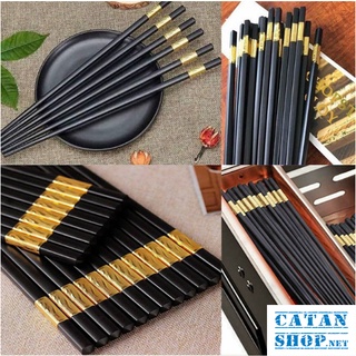 Bộ 10 Đôi Đũa Hợp Kim Mạ Vàng Hàn Quốc-GD557-DuaVang