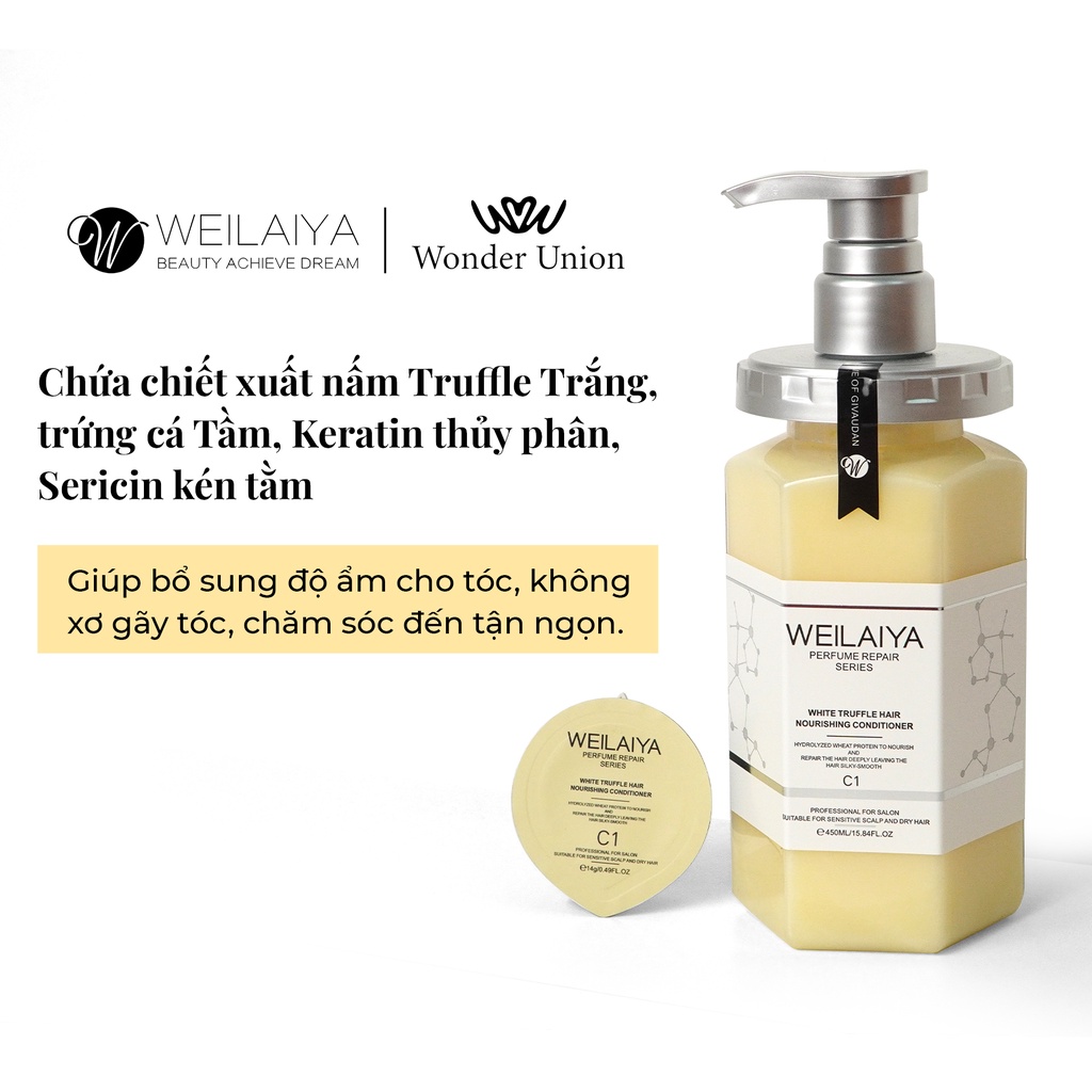 Ảnh Dầu xả tóc thảo dược Weilaiya chiết xuất nấm Truffle giúp chống lão hóa da đầu và mượt tóc cho tóc hư tổn 450ml 3