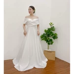 VÁY CƯỚI ĐI BÀN TRỄ VAI  CÔ DÂU SIÊU XINH( có sẳn)full size S/M/L/XL ( nhận may theo số đo) ẢNH  VIDEO SHOP TỰ CHỤP 100 — ảnh 2