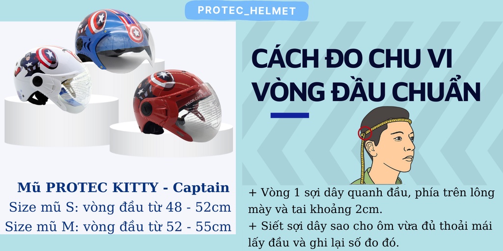 Mô tả Mũ bảo hiểm nửa đầu trẻ em có kính Protec Kitty, họa tiết siêu anh hùng mạnh mẽ, năng động cho bé - 2
