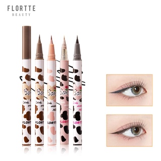 FLORTTE Bút Kẻ Mắt Dạng Lỏng Màu Nâu Tơ Tằm Tự Nhiên