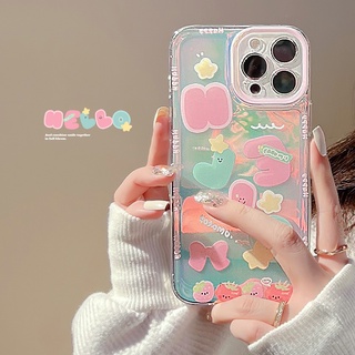 Ốp Điện Thoại Họa Tiết Hoa Màu Laser Đơn Giản Chống Sốc Cho IPhone 13 12 11 Pro Max 8 7 Plus X XS XR