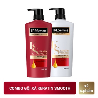 Dầu Gội, Dầu Xả TRESEMME Keratin Smooth Dưỡng tóc khô xơ rối Công thức chuẩn salon Vào Nếp Suôn Mượt