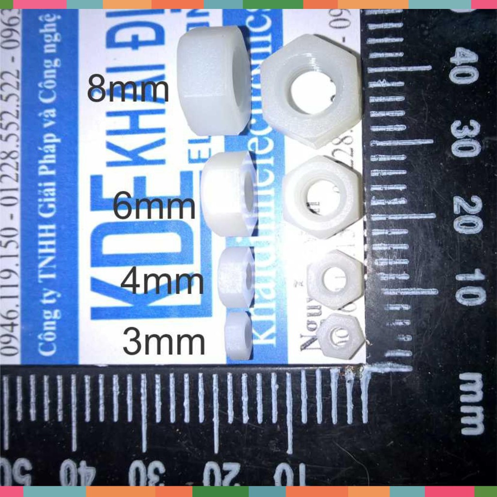 (BÁN NHANH) Ốc, ECU nhựa trắng M3/M4/M6/M8 (gói 50/100 con) kde0244 ...