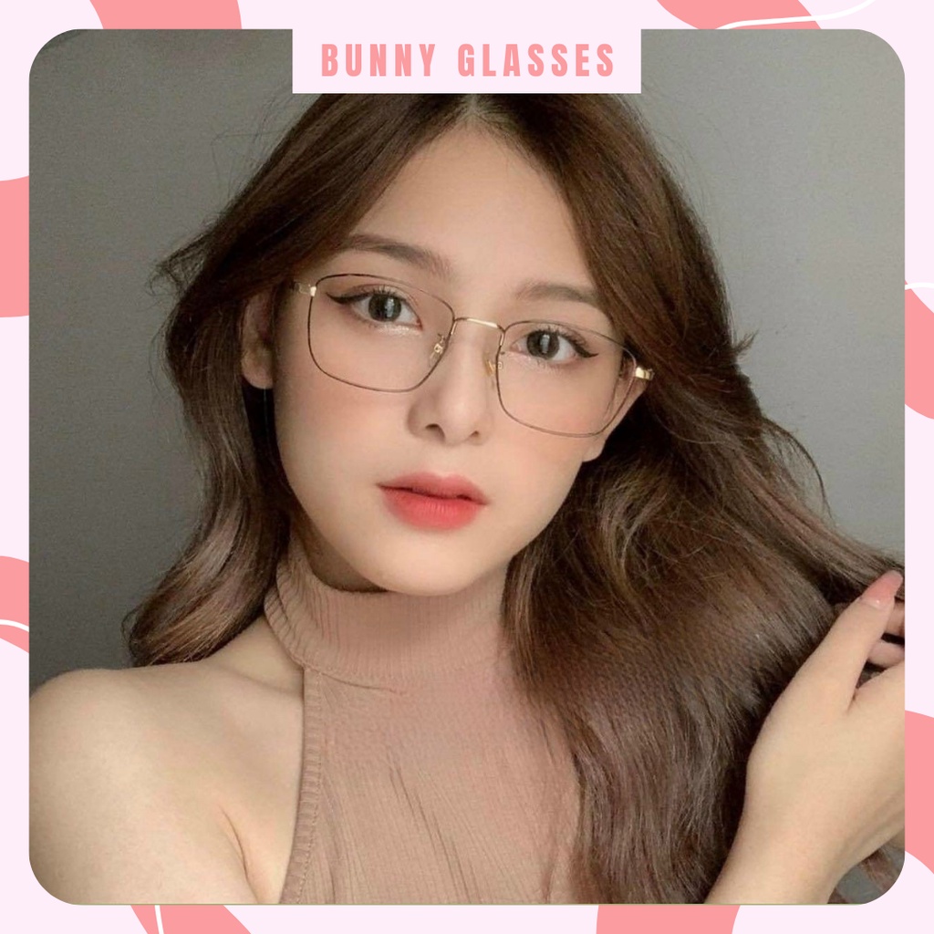 Gọng Kính Cận Kim Loại Mảnh Mắt Vuông Nam Nữ Gọng Kính Mắt Bunny Shopee Việt Nam