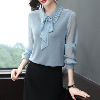 (THANH LÝ LẺ SIZE) Áo Thun Nữ Cổ Ren Thắt Nơ Công Sở Thanh Lịch SM01