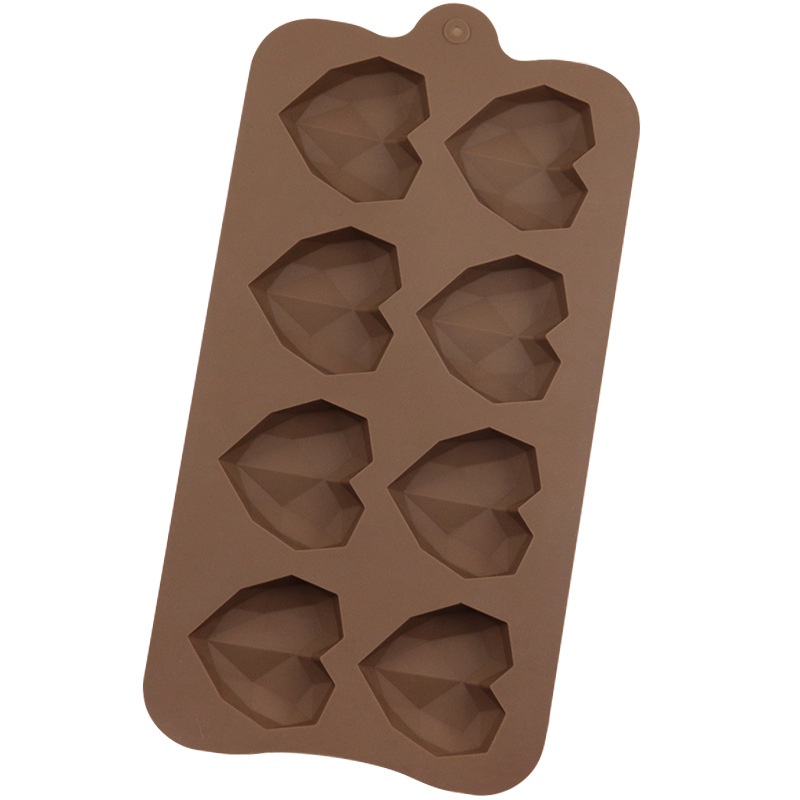 Khuôn Silicone 8/15 Ngăn Tạo Hình Trái Tim Làm Bánh