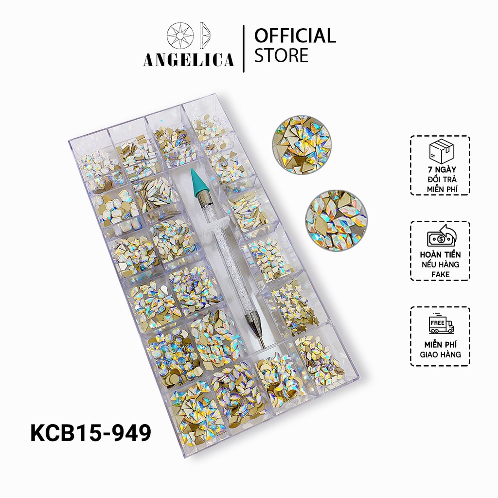 Combo Đá Nail Chân Bằng Kèm Phụ Kiện Móng ANGELICA KCB15