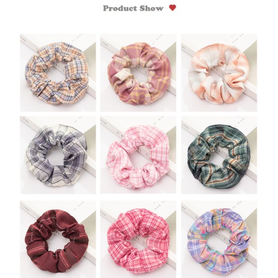 Dây Buộc Tóc Scrunchies Vải Cao Cấp Co Giãn Phối Nhiều Màu Link 1