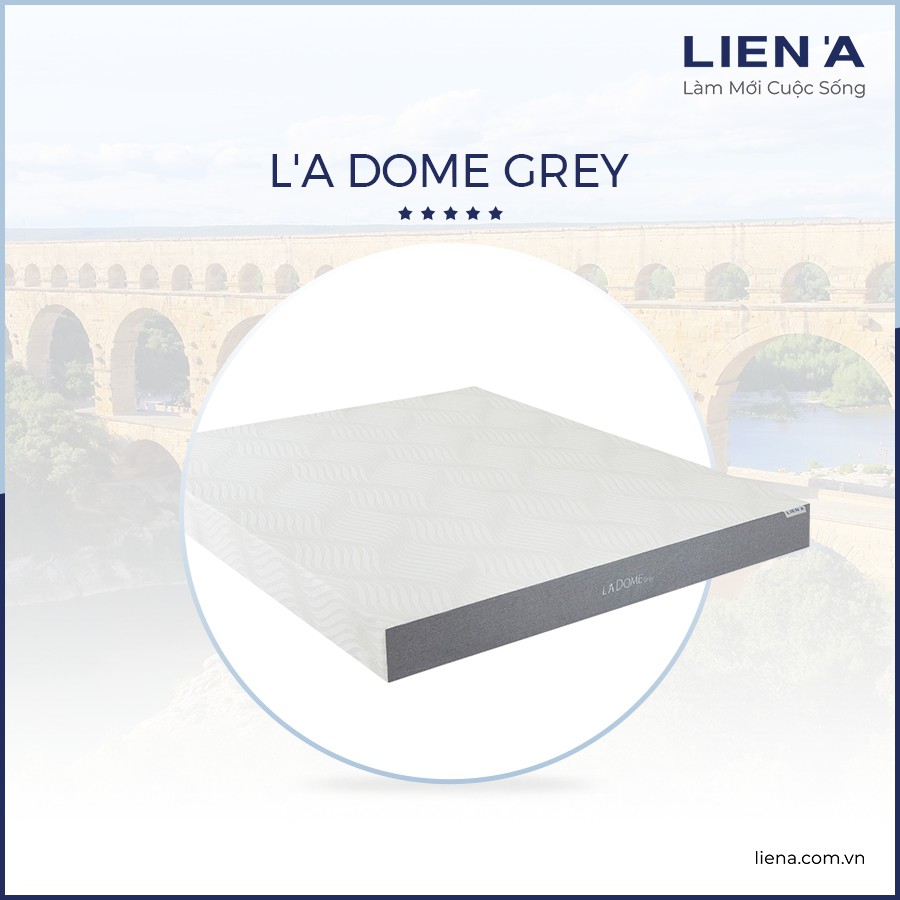 Nệm Cao Su Liên Á Ladome Grey Than Hoạt Tính