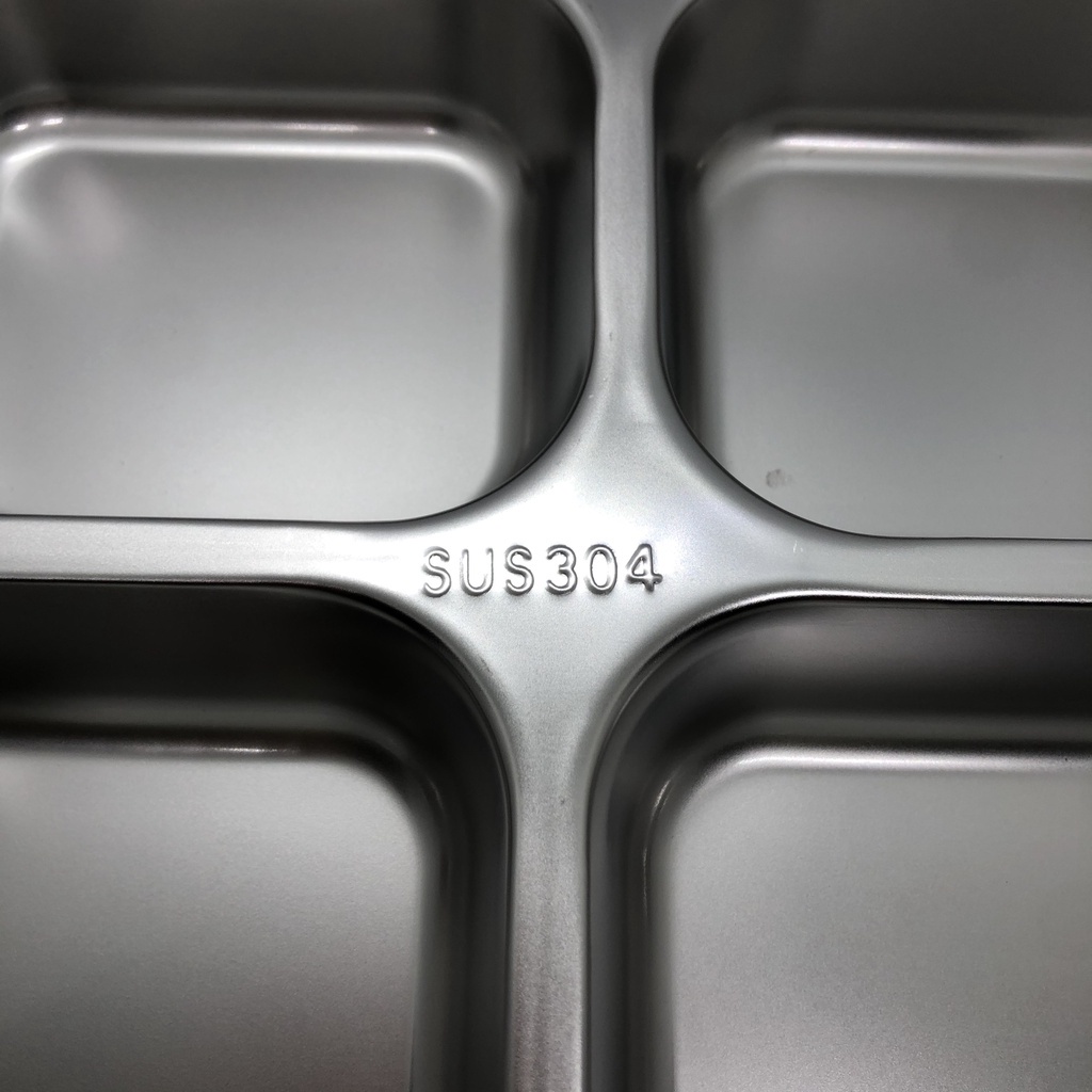 Khay inox 304 sâu lòng 4 ngăn - khay cơm inox hàng CAO CẤP