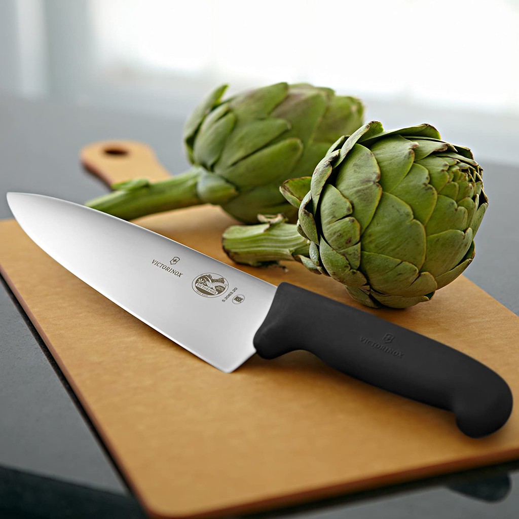 Dao bếp Victorinox Carving Knife màu đen 5.2063.20 (20cm, fibrox handle,  extra broad blade)