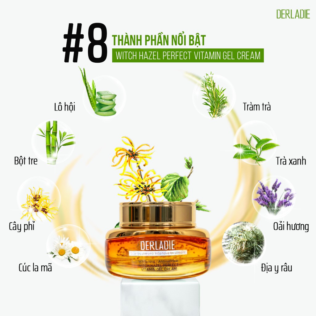 Ảnh Kem dưỡng Derladie Witch Hazel Perfect Vitamin Gel Cream ngừa mụn, giảm thâm, làm đầy sẹo rỗ 55ml 4