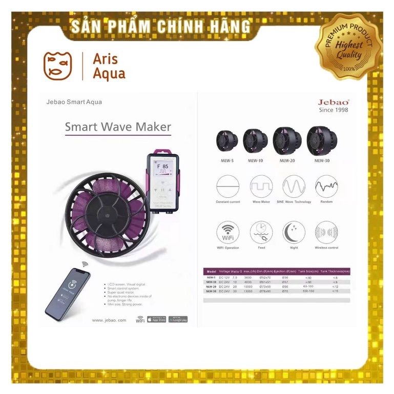 Máy tạo sóng bể cá nước mặn, hồ san hô Jebao MLW 5 10 20 mới nhất 2024 ...