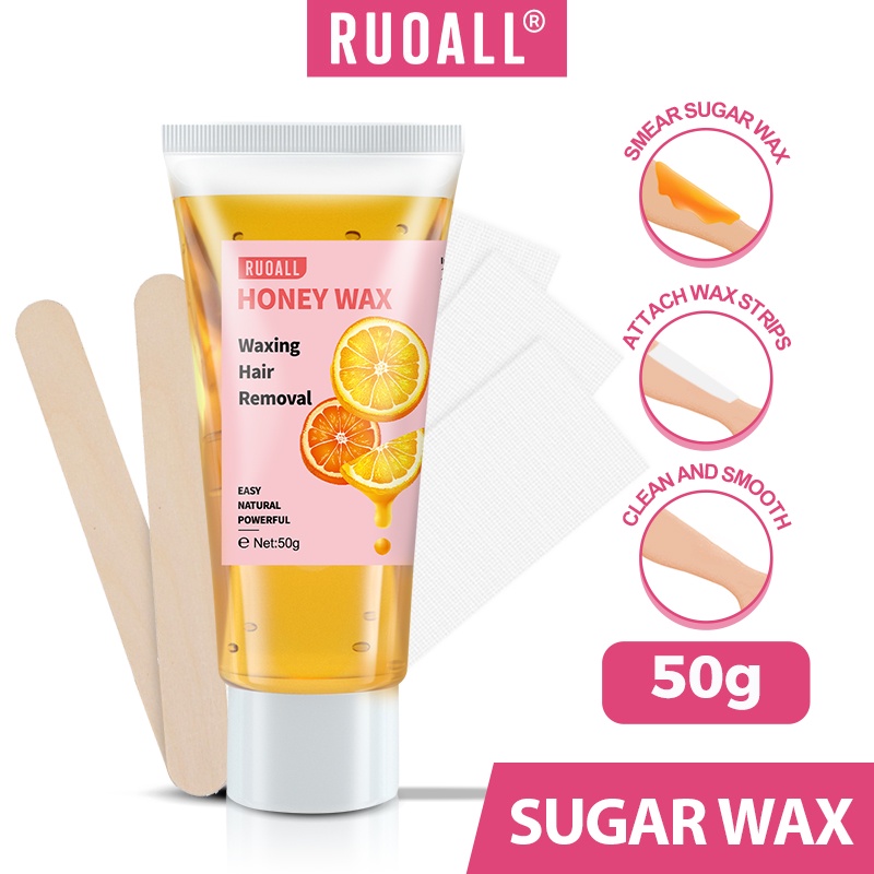 Ảnh RUOALL Wax tẩy lông Kem tẩy lông Triệt lông Vĩnh viễn 50g Kèm 3 tờ giấy và 2 que wax 1