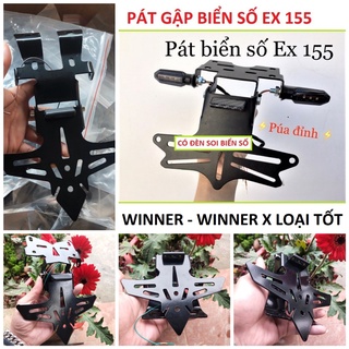 Bộ pát biển số gập EX 155 , 150 , Winner x - winner mẫu mới loại dày đẹp có đèn soi biển hàng cao câp chống rung lắc