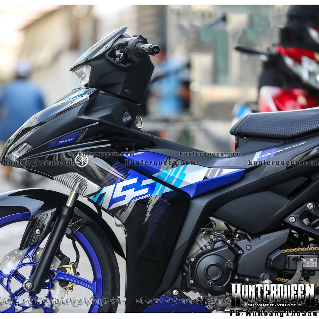Tem rời in UV cao cấp. Decal Exciter 155 màu đen, tem xanh. Mẫu hot 2022. Không bay màu