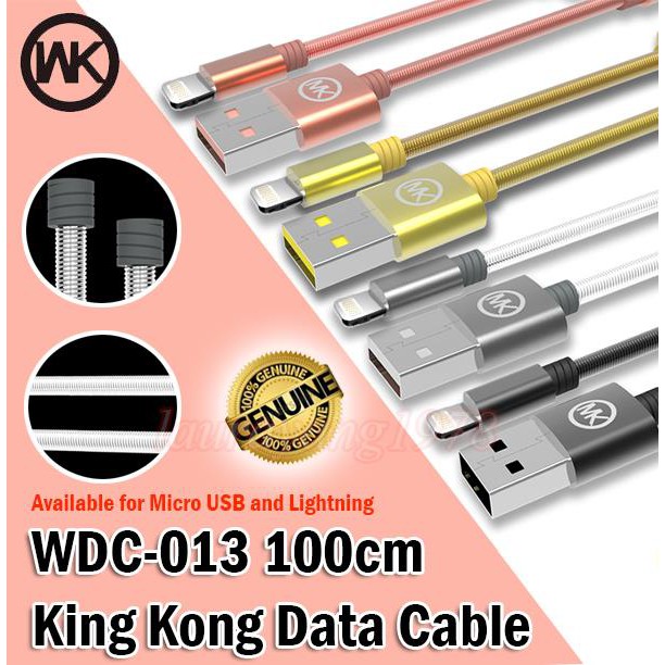 Ảnh Cáp sạc hỗ trợ sạc nhanh cao cấp WEKOMRE WDC-013 - hộp kim loại, thân dây lò xò độc đáo 2