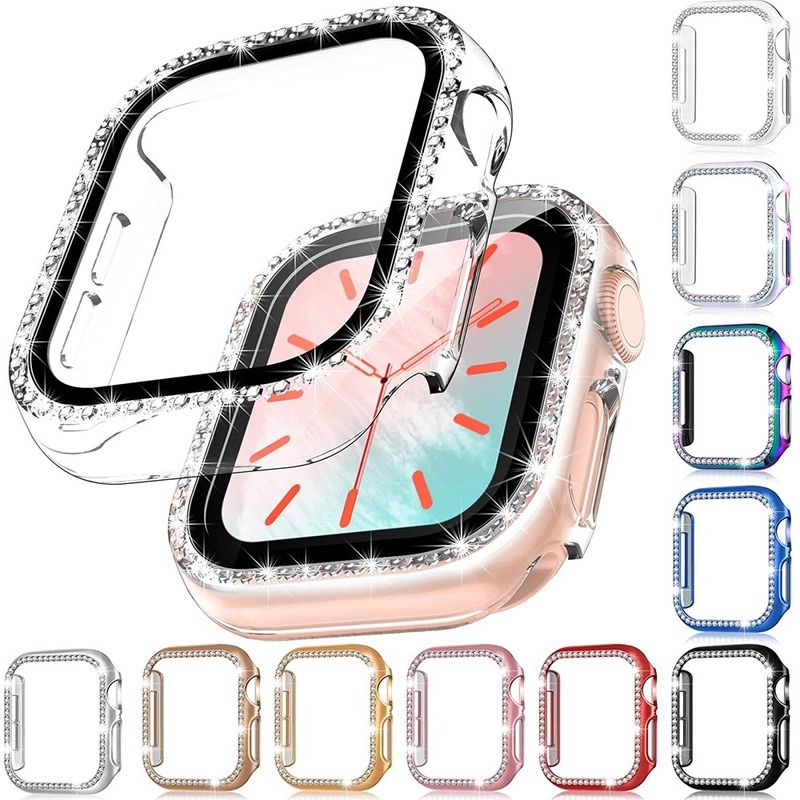 Ốp Bảo Vệ Ốp Lưng Kim Cương Cho Apple Watch 46MM 41MM 45MM 44MM 40MM 42MM 38MM Series 10 9 8 7 6 5 4 3 2