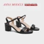 Giày sandal nữ bản ngang cao gót 5 phân gót vuông mũi tròn quai ngang hở gót thời trang_AN13XM