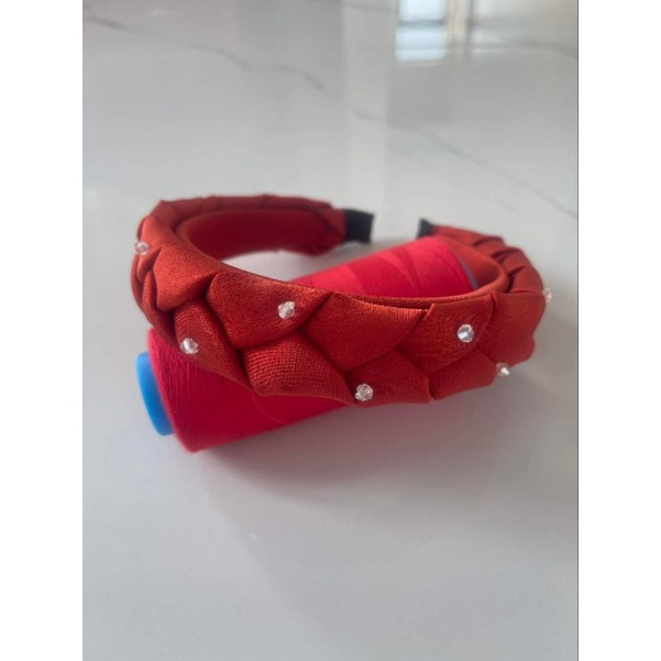Mấn tết 3 dạng bờm vải lụa ngọctrai đính hạt pha lê, băng đô tóc thời trang, phụ kiện thời trang, pk Khánh Huyền