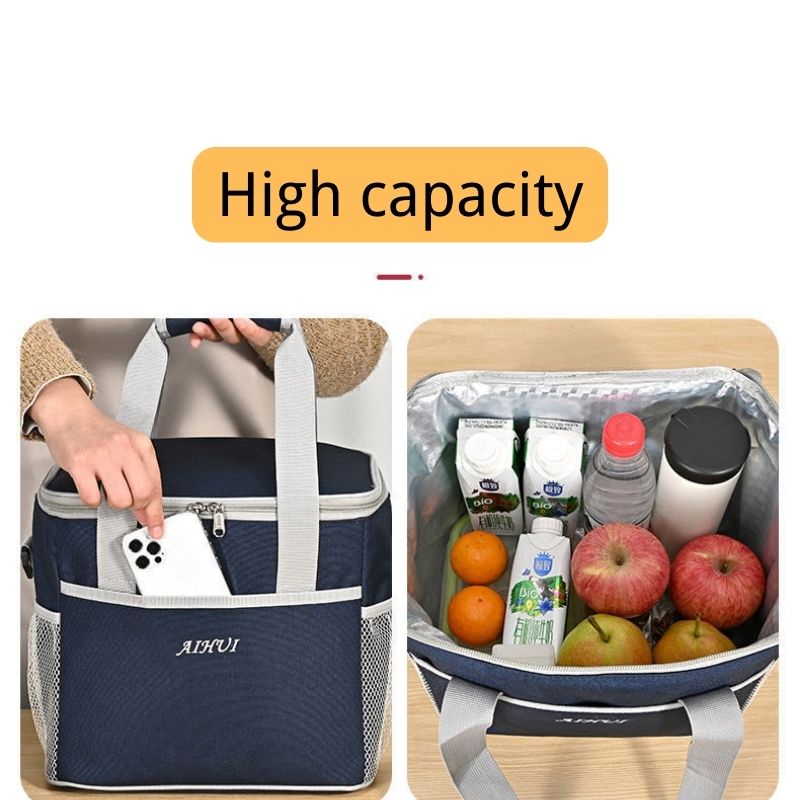 Túi đựng cơm hộp cách nhiệt dung tích lớn, xách tay, giữ nóng/lạnh cho bữa trưa và dã ngoại