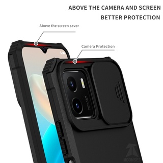 Dành Cho Vivo Y15S Y15A Y15C Y01 Y20 Y20s Y20i Y50 Y30 Y17 Y15 Y12 Y11 Y91 Y95 Ốp Lưng Có Trượt Camera Chân Đế Chống Sốc Bảo Vệ Siêu Mỏng