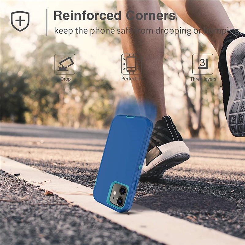 Ốp điện thoại 360 Full Hybrid Armor tương thích cho iPhone 16 15 12 13 17 Pro MAX 14 Plus Vỏ chống sốc Gói thắt lưng Kẹp ngoài trời Vỏ PC Silicon