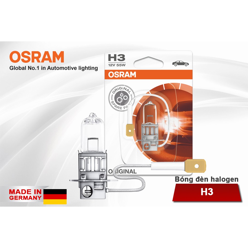 Bóng Đèn Halogen OSRAM Original Dùng Cho Xe Oto Xe Hơi Chân H3 12V 55W 64151-01B - 3200K 1450LM