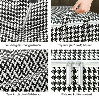 Túi đựng chăn kẻ caro,đựng quần áo cỡ lớn,túi đựng đồ gấp gọn chống nước thông minh { H }
