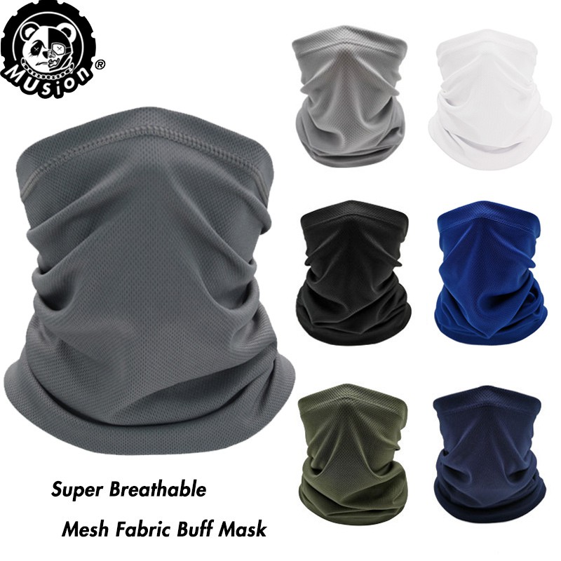 Musion Lưới Thoáng Khí Vải Xe Máy Mặt nạ Nhanh Khô Chống Nắng Byff Bandana Khối Lượng Lỗ Thông Hơi Đầu Khăn Mặt Khăn Cho Đi Xe Máy Và Xe Đạp