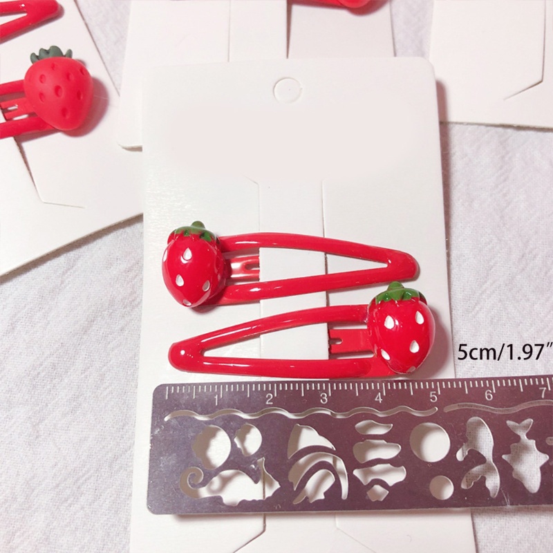 Dassbsug Trái Cây Đáng Yêu Barrettes Hoạt Hình 3D Dâu Kẹp Tóc Dễ Thương Snap Kẹp Tóc