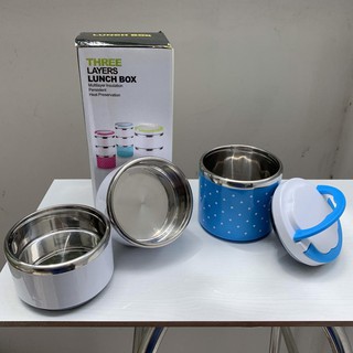 Cà mên-Camen giu nhiet 3 ngan - Hộp đựng cơm giữ nhiệt 3 ngăn inox, Cap long, Hộp đựng cơm bằng Inox