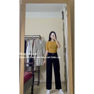 Quần Ống Rộng Nữ Cạp Cao Dáng Dài Quần Ống Suông 94CM Chất Tuyết Mưa Không Xù Không Phai Cakecat