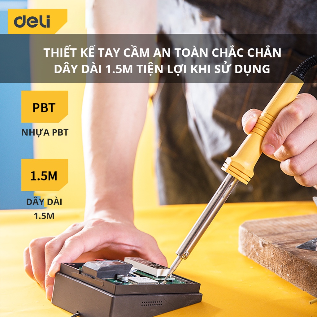 Mỏ Hàn Điện Deli Chính Hãng 50W / 60W Chất Lượng Cao - Sử Dụng Đa Năng, Tiện Ích - DL8860/ DL88050A