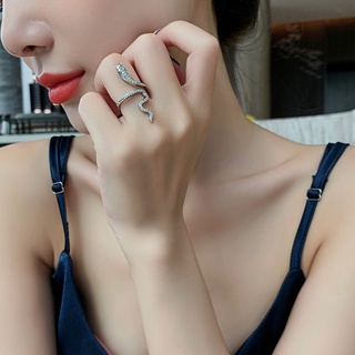 Nhẫn Hình Rắn Đính Đá Đơn Giản Cá Tính Thời Trang