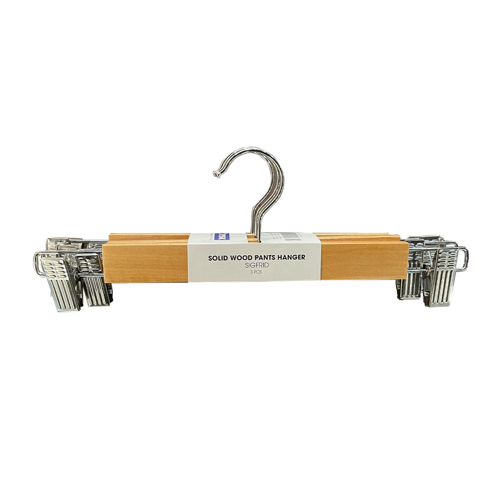 Ảnh Bộ 3 móc kẹp quần váy | JYSK Sigfrid | gỗ tự nhiên | R33xD1.2xC12cm 2