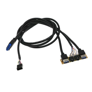 Yoo Cáp Máy Tính PC Cho Ốp Lưng PCB Mặt Trước USB3 0 + USB2 0 Cổng Vô Tuyến Mic Bo Mạch Chủ Kết Nối I O Ban Bên Trong